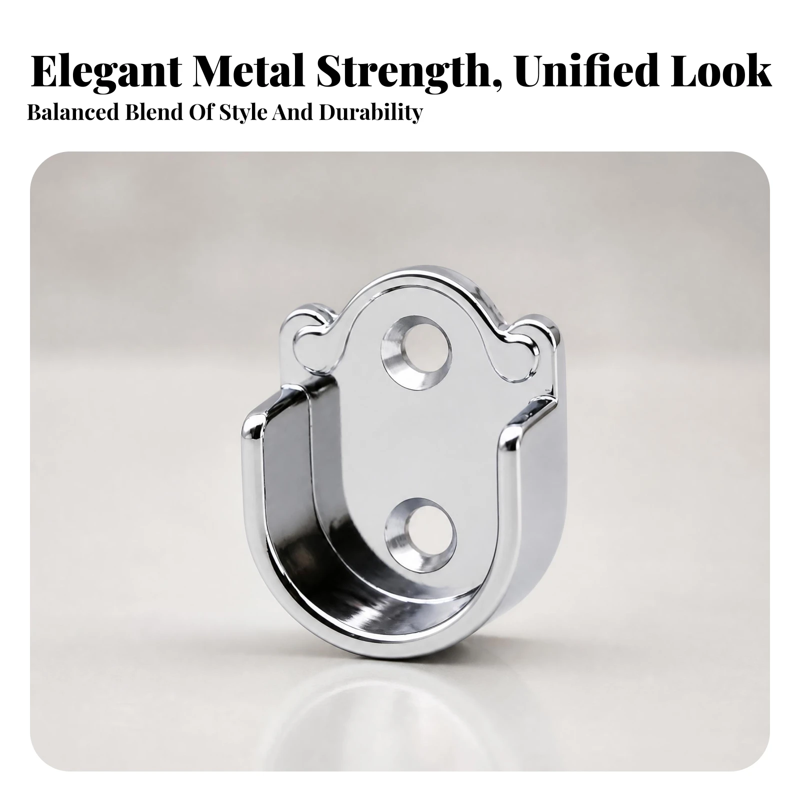 Open Flange Seat Zinc Alloy Flange Silver-Toned Silver U-Shaped Clip Bracket Decorative