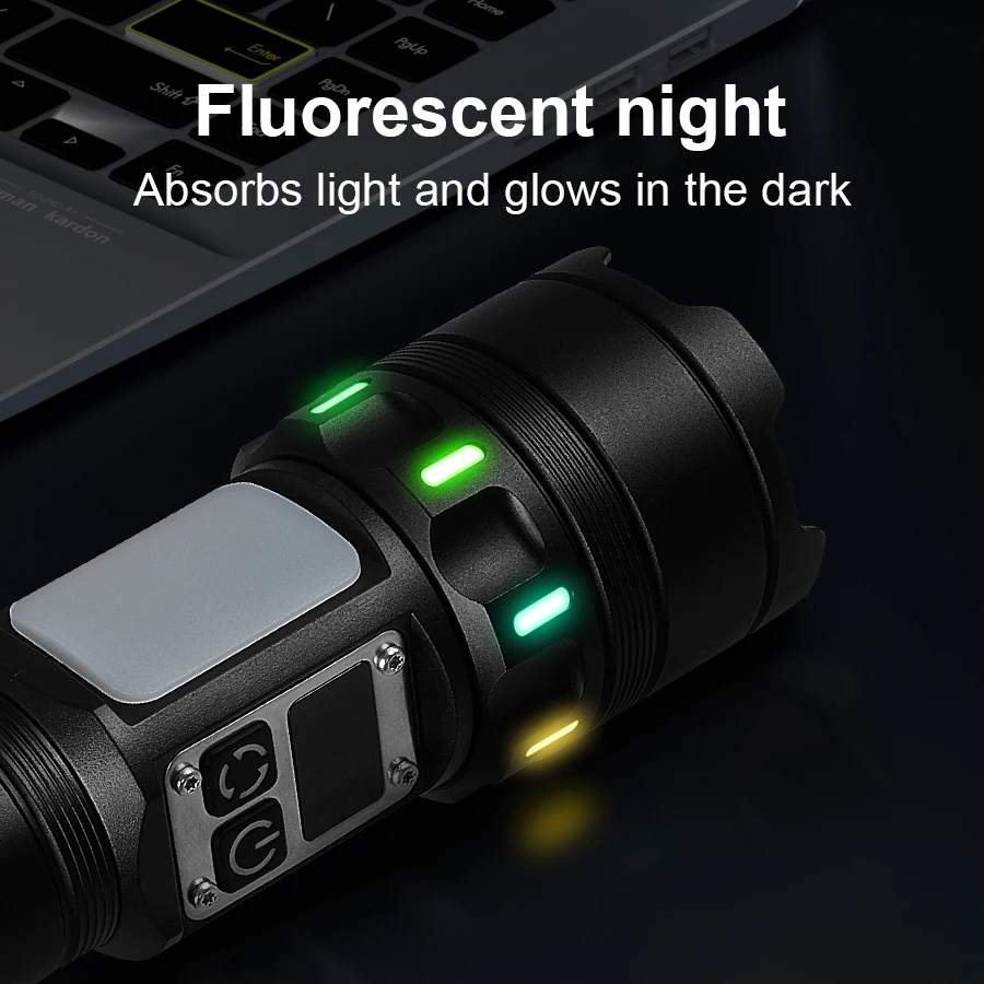 High Power LED Flashlights C USB Rechargeable Magnetic Tactical Torch With COB Side Light Strong Camping Fishing Zoom Lantern