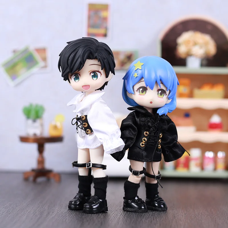 

High Quality OB11 Dolls Clothing Gothic Style Shirt Doll Clothes European Style Shirt for 17cm 1/12 doll clothes accessories
