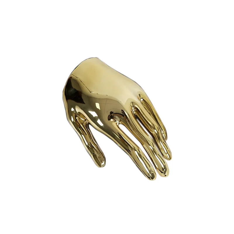 Golden Palm Resin Crafts Abstract Body Sculpture Golden Hands Finger Resin Decorative Figurines Home Decoration Accessories