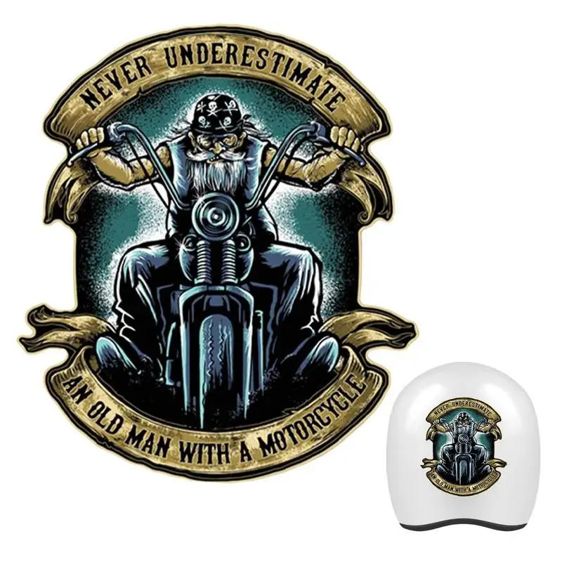 Motorcycle Helmets Car Stickers Creative Never Underestimate An Old Man With A Motorcycle Design Sticker For Motorcycle Cars