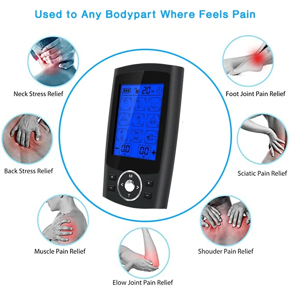 36 Modes TENS Electric Muscle Stimulator EMS Acupuncture Moxibustion Relaxation Digital Electronic Pulse Meridians Physiotherapy