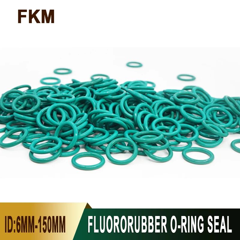 

Thickness 2.4mm FKM Green O-Ring Sealing Gasket Outer Diameter 6mm-150mm Oil and Acid Resistant Fluororubber Elastic Gasket