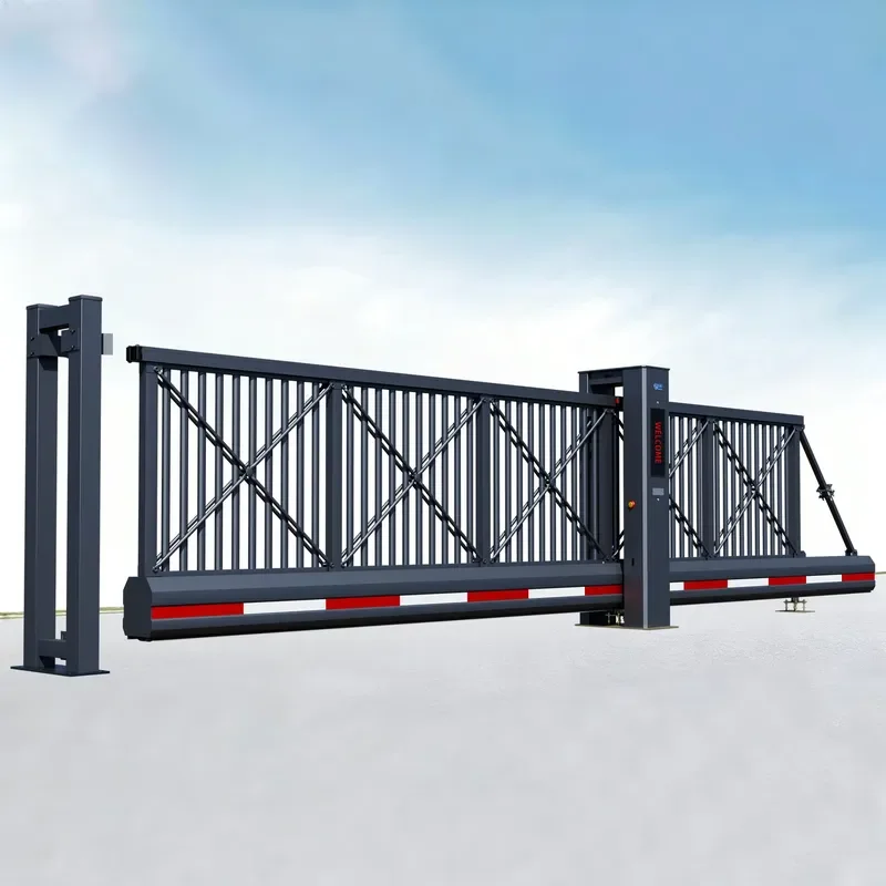 HengBo Superior Brand Louver Sliding Folding Entrance Gate Front Yard Aluminum Driveway Gate Design Fences and Gates for