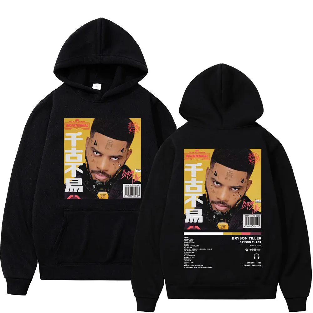 Rapper Bryson Tiller 2024 New Album Print Hoodie Men Women Fashion Hip Hop Hooded Sweatshirts Casual Oversized Fleece Pullovers