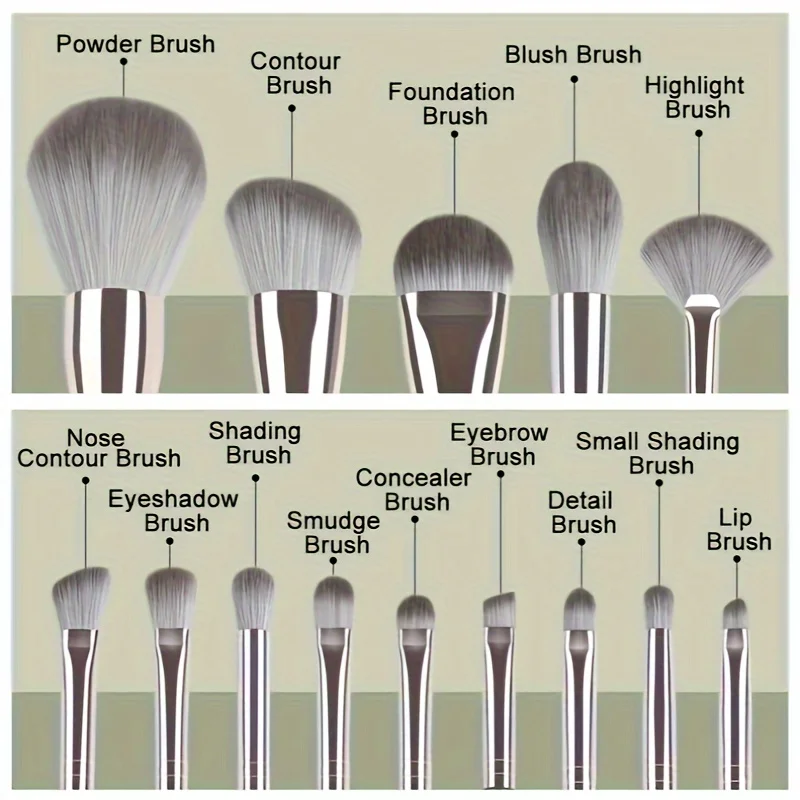 14-Piece Luxury Makeup Brush Set - Professional Full Face And Eye Detail Brushes Super Soft For Applying Foundation, Blush, Etc.
