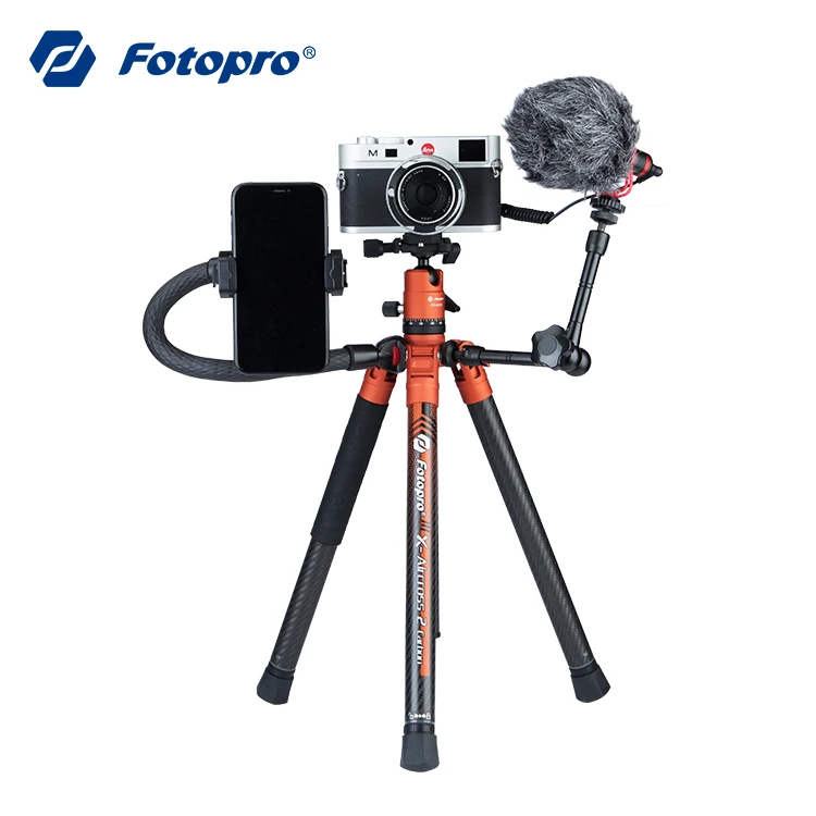 Oem Professional Foldable Carbon Fiber Live Streaming Photographic Camera Tripod Stand Digital Dslr Camera Video Tripod