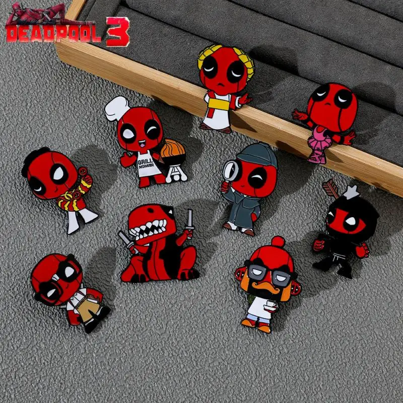 Deadpool 3 Anime Brooch Children Clothing Decorative Badge Men Women Cartoon Backpack Alloy Personality Badge Accessories Gift