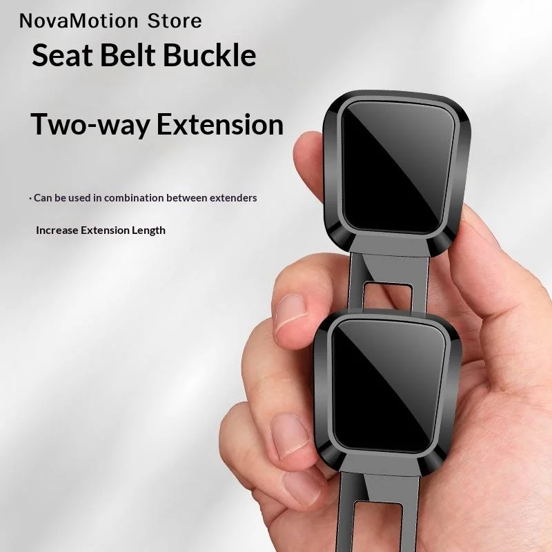 [NM]Car Safety Belt Buckle Extension Clip Seat Belt Buckle Zinc Alloy Socket Plug Extender One Button To Release Insert Socket
