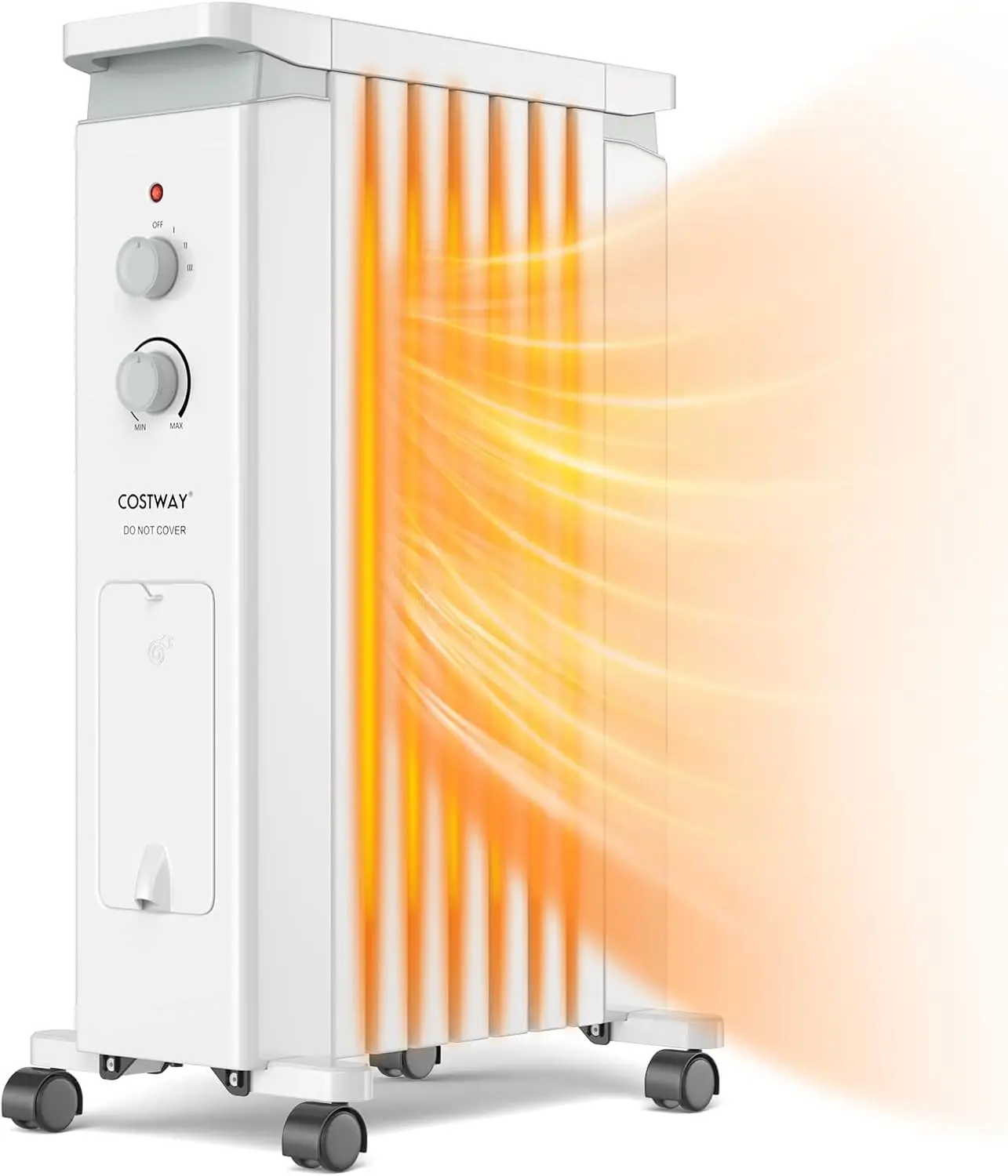 Oil Filled Radiator Heater, 1500W Portable Space Heater with 3 Heat Setting, Built-in Thermostat and Humidification Box, Energy-