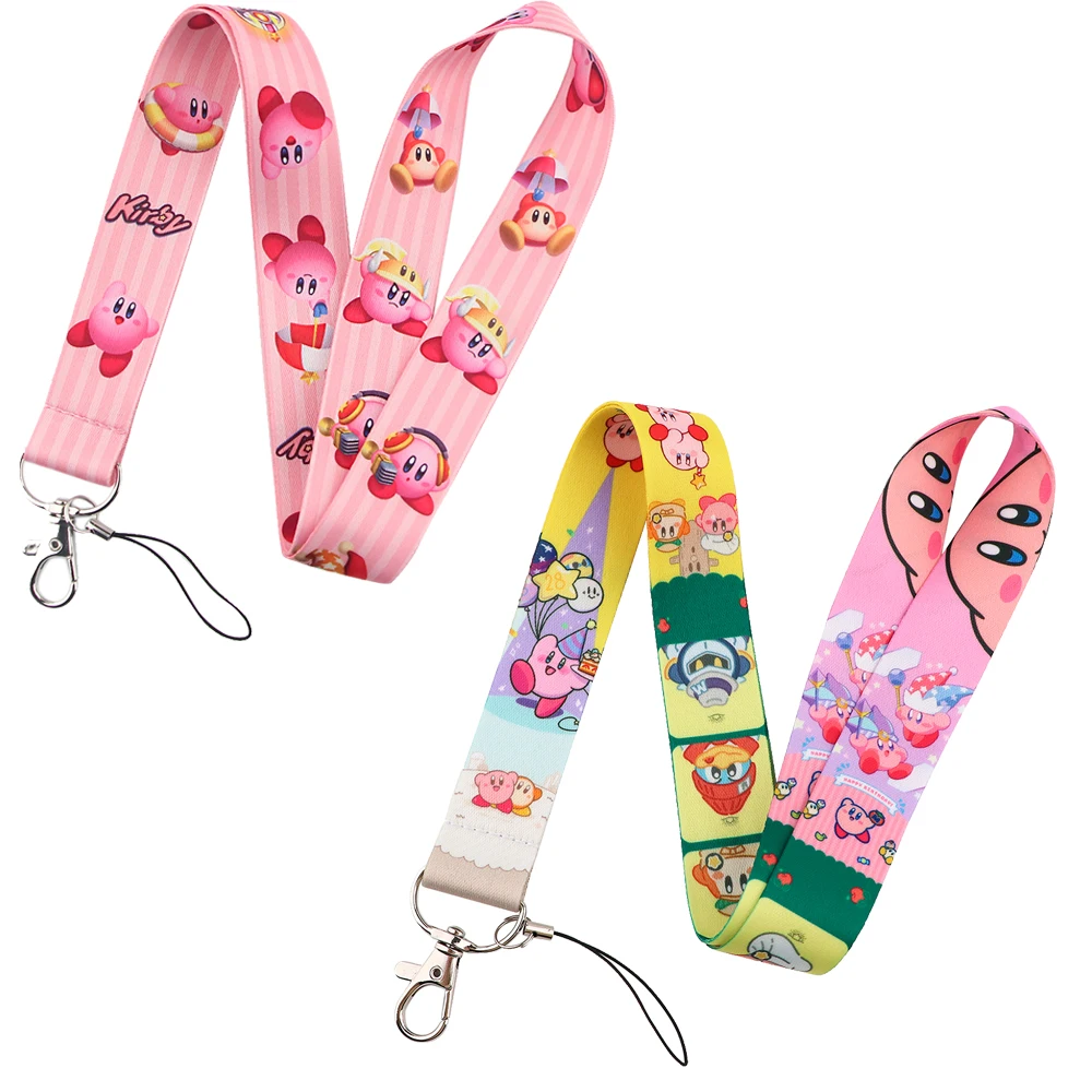 YL1181 Cute Pink Cartoon Character Neck Strap Key Lanyard Badge Holder Bus Subway ID Card Keyring Children Christmas Gifts