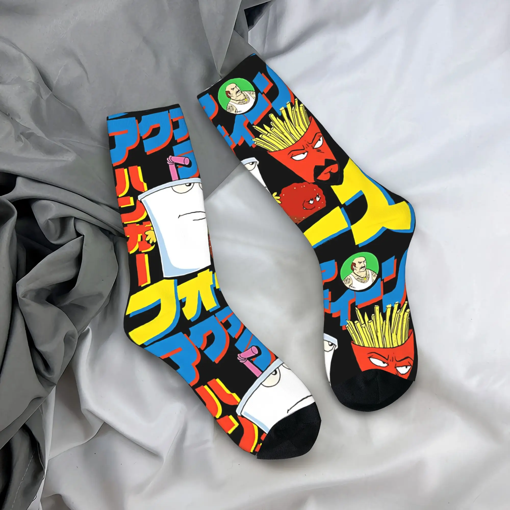 

Носки Aqua Teen Hunger Force, нескользящие, мужские, средней мягкости, для бега, весенние, повседневные, с узором