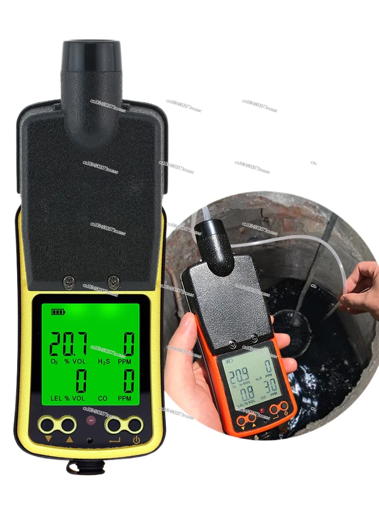 4-in-1 industrial gas detector, portable, toxic and Harmful Pump Suction, hydrogen sulfide alarm