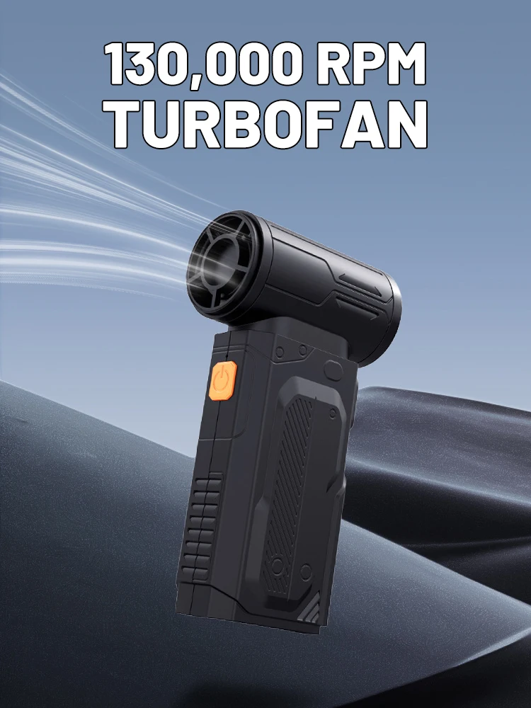 130000 RPM Mini-Turbo-Jet-Lüfter, bürstenloser Hochgeschwindigkeitsmotor, elektrischer Luftzerstäuber, einstellbare Windgeschwindigkeit, gewalttätig, mit 2 Düsen