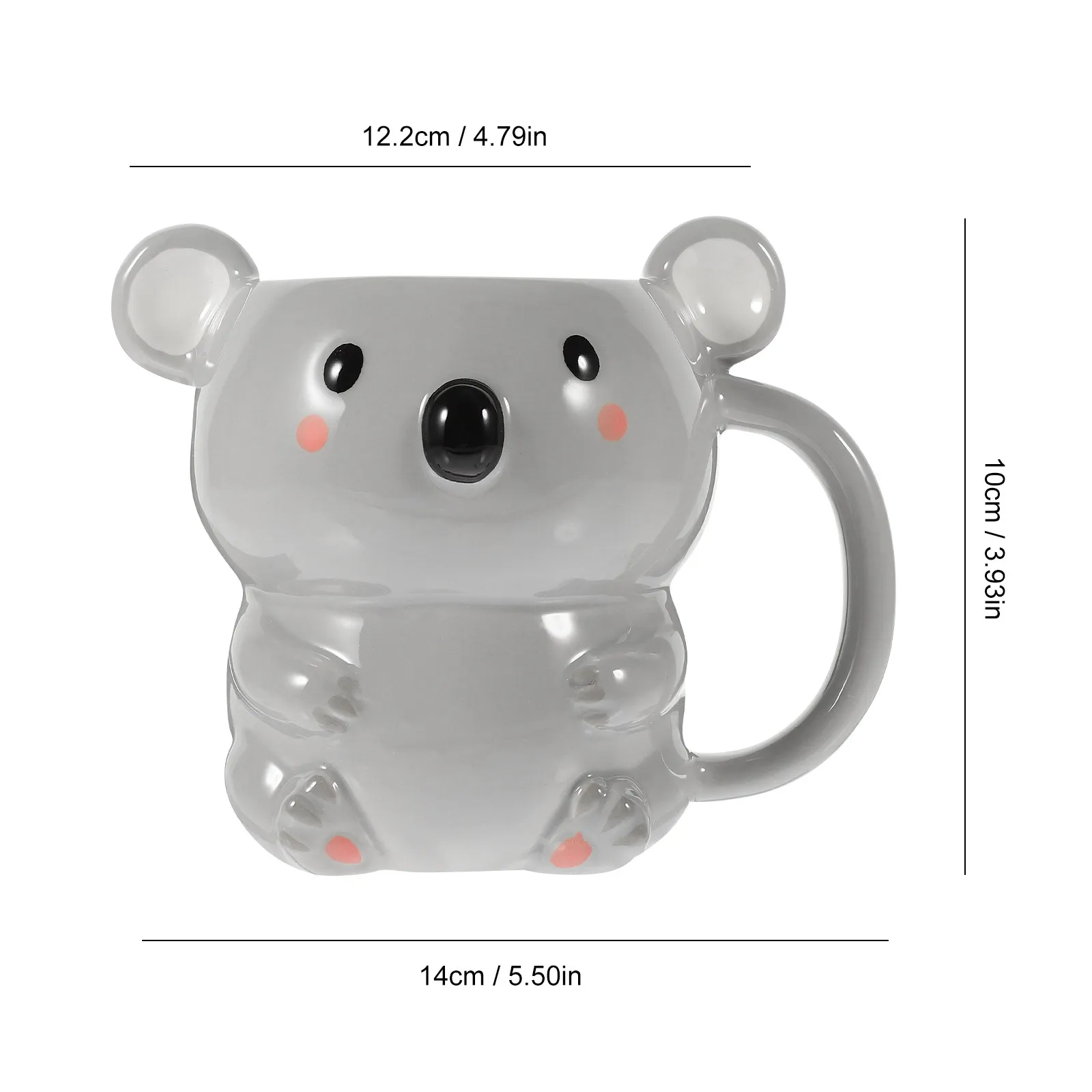 Bear-Shaped Ceramic Coffee Mug with Handle for Hot Beverages, Tea, Latte, Milk, and Soup