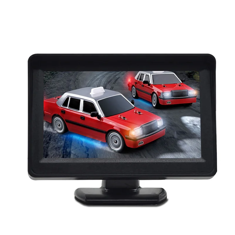 AA08-DC 9V-24V 4.3 인치 자동차 후면 모니터 키트 TFT LCD 자동차 후면보기 카메라 카메라없이 주차 시스템 모니터 반전
