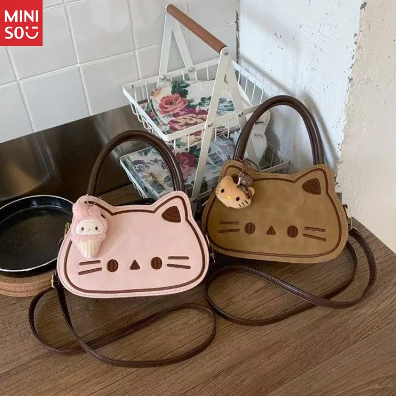 

Сумка через плечо Miniso Cute Cat, мини-кошелек Kawaii на плечо, сумка Ins Style для девочек и студентов