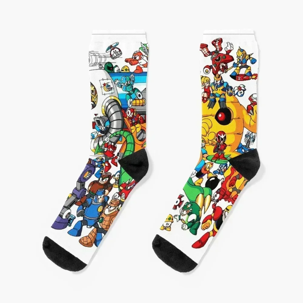 Mega Man and all of his enemies Socks luxe Rugby designer brand Socks Women Men's