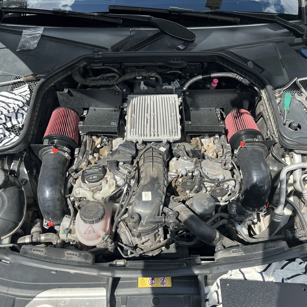 高性能コールドエアインテークキット 新型エアフィルター付き 2012年以降 M276 (V6) エンジン C400 C450 C43AMG GLC43対応