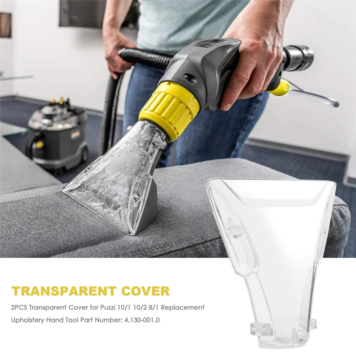 Cubierta transparente de 2 piezas para Puzzi 10/1 10/2 8/1, recambio de tapicería, herramienta de mano, número de pieza: 4.130-001,0