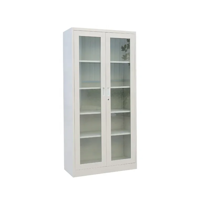 # for 2 Doors Glass Storage Cabinet Archive Lockable Steel Filing Office Cabinets