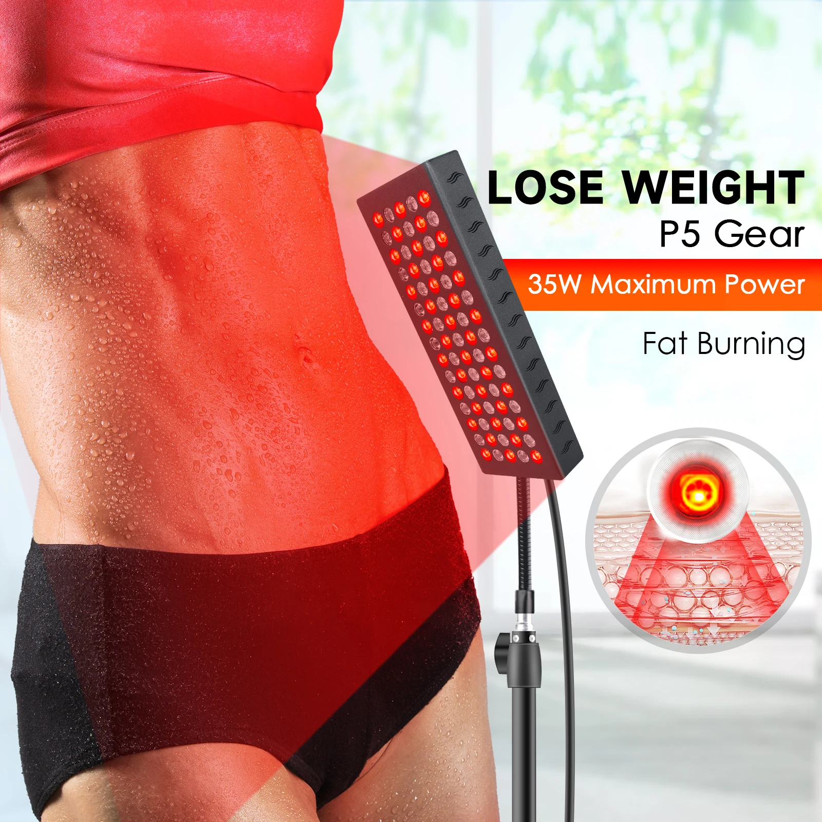 Astarexin 75 LEDs 80W Red Light Panel 660nm & 850nm Near Infrared Light, LED Therapy Light for Body, Back, Waist, Shoulder, Daily Wellness Use view 3