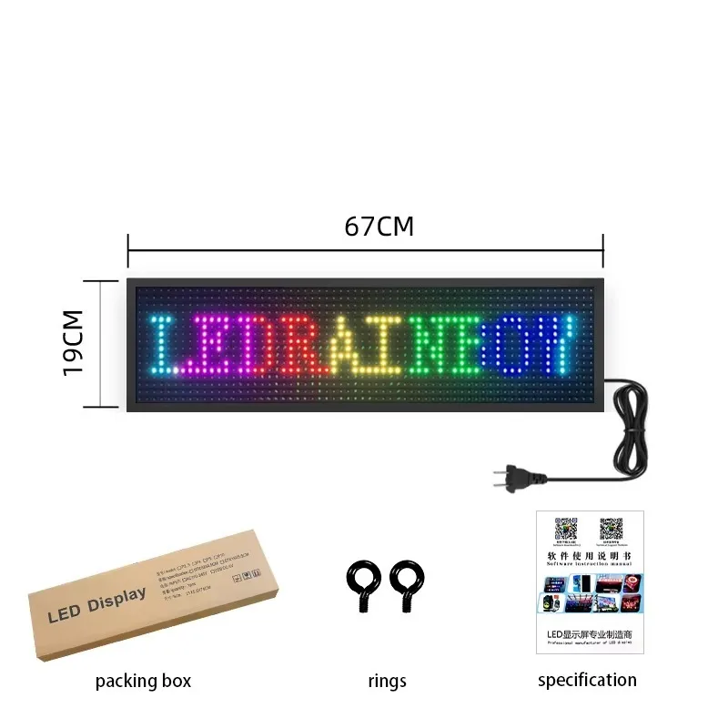 LED display, programmable, full-color scrolling display, custom size