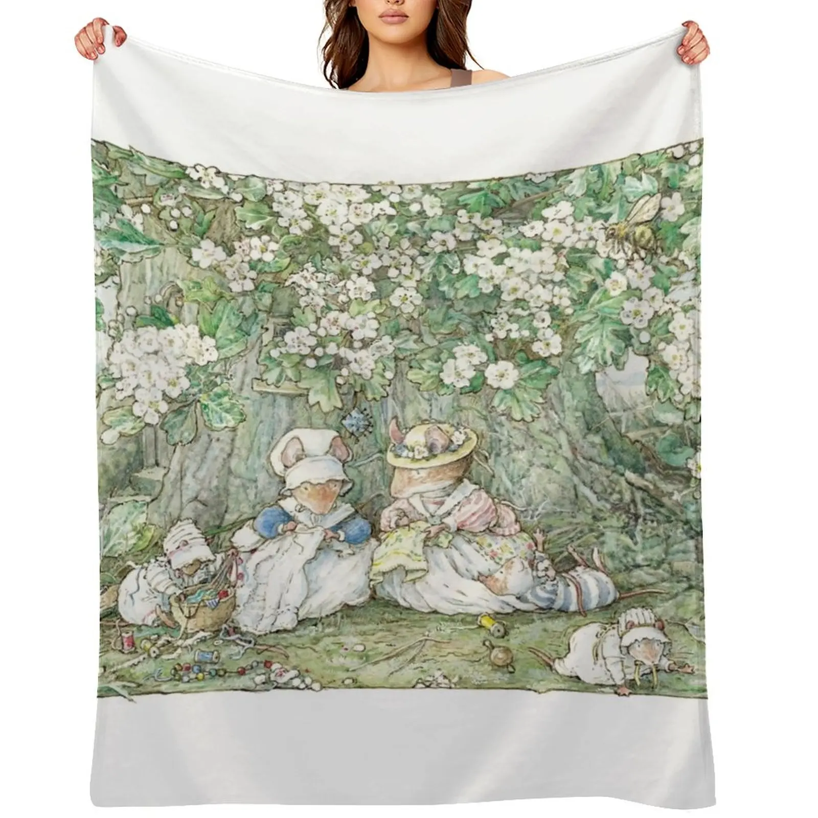

Brambly Hedge - Hawthorn blossom and babies Throw Blanket for winter Summer Beddings Stuffeds funny gift Blankets