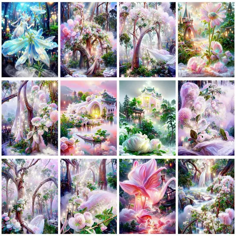 

CHENISTORY Picture By Number Flowers Tree Kits Painting By Number For Adults Drawing On Canvas HandPainted Gift Home Decoration