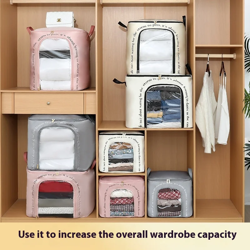 

Large Capacity Seasonal Clothes Storage Bag,Waterproof Dustproof Foldable Organizer for Blankets,Jackets,Winter Wear