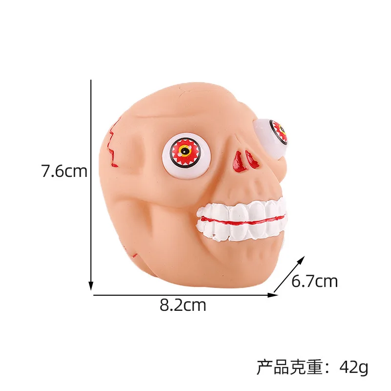 Juguetes sensoriales para apretar, juguete llamativo para Halloween, cabeza de fantasma Flexible de rebote lento, juguete para apretar, divertido juguete para aliviar el estrés y los ojos