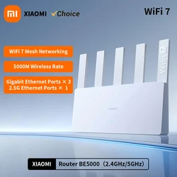 Wi-Fi Xiaomi-BE5000ルーター,信号増幅器,デュアル周波数メッシュ,2.5g,高速ネットワークポート,IPTV, OFDMA, Mi Home, 2.4 GHz, 5GHz,新規