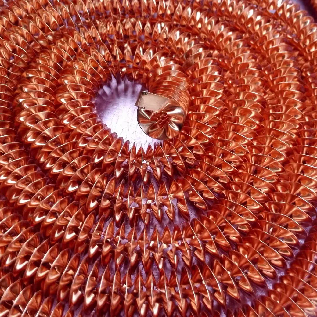 Copper Fin Tube T2 Copper High-efficiency Heat Dissipation Fins ID6-32mm Height 6mm Spiral Electric Heating Tube 1M