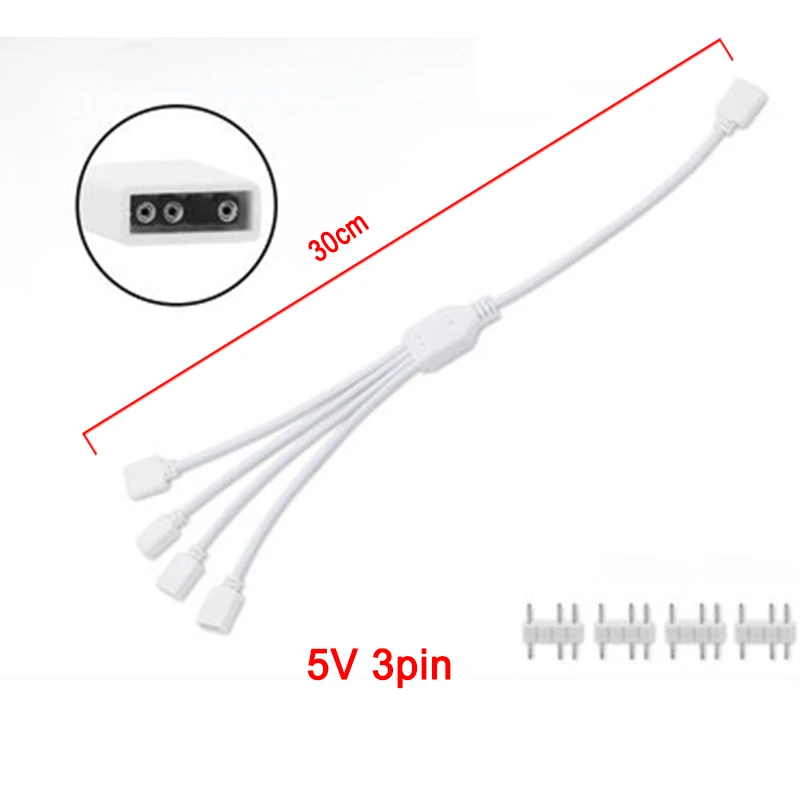 PC Mianboard RGB Synchronization Extender Cable Splitter 12V 4pin/5V 3pin Transfer Extension Cable AURA SYNC