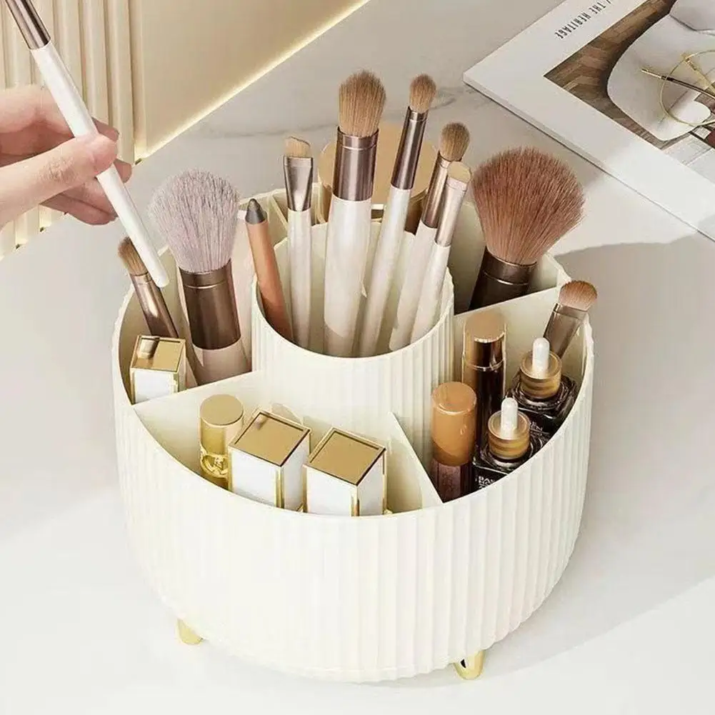 

Rotating Desktop Makeup Brush Storage Cylinder Cosmetic Stand Vanity Brush Pen Eyeshadow Organizer Lipstick Box Holder N8W9