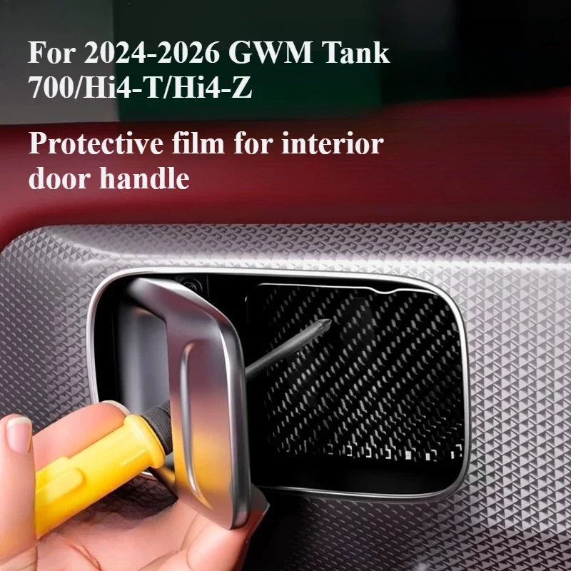 For GWM Tank 700/Hi4-T/Hi4-Z 2024-2026 Car Door Handle Stickers Inner Door Cup Scratch-Proof Handle Decorative Accessories