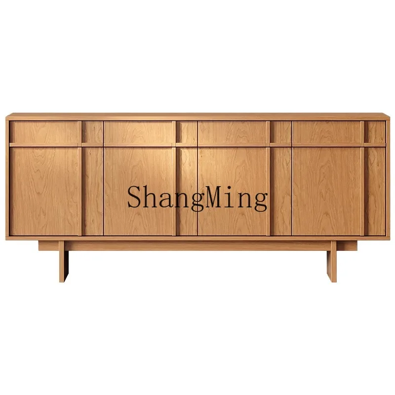 

ZHB solid wood dining side cherry wood cabinet living room bone line log tea storage porch decorative cabinet