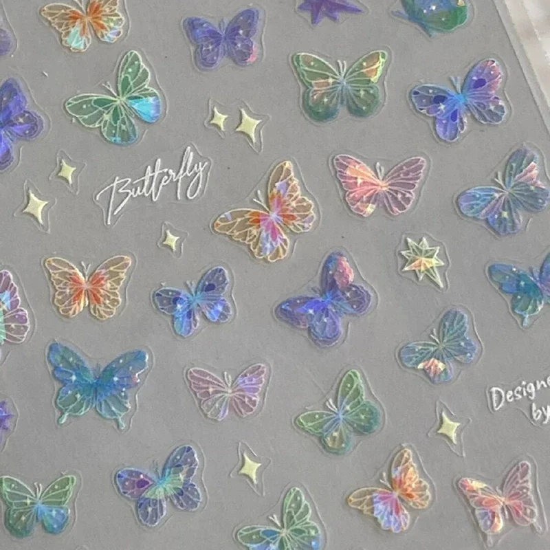 1/5sheets Colorful Butterfly Fairy Stickers Fashion Butterfly Wing Streamer Stickers Advanced Embossed Nail Art Stickers 2025 image 5