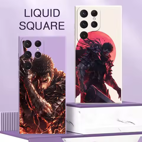 Anime B-Berserk Guts Phone Case For Samsung Galaxy S25 S24 Ultra S23 S22 Plus S21 S20 FE S10 S9 S25Ultra Liquid Silicone Cover