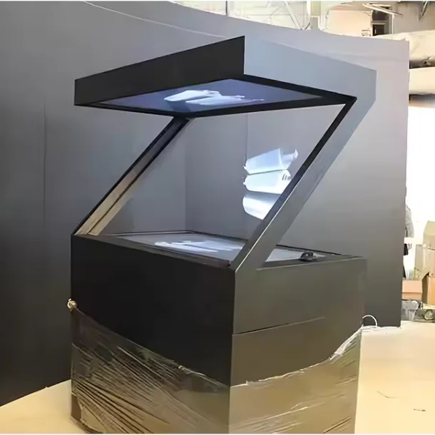

180 Degree Double Sided Hover 3d Holographic Projector Pyramid Display Showcase HD Lcd Panel Reflective 3d Hologram Display