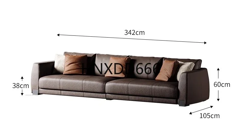 Curved all-leather sofa, light luxury corner sofa