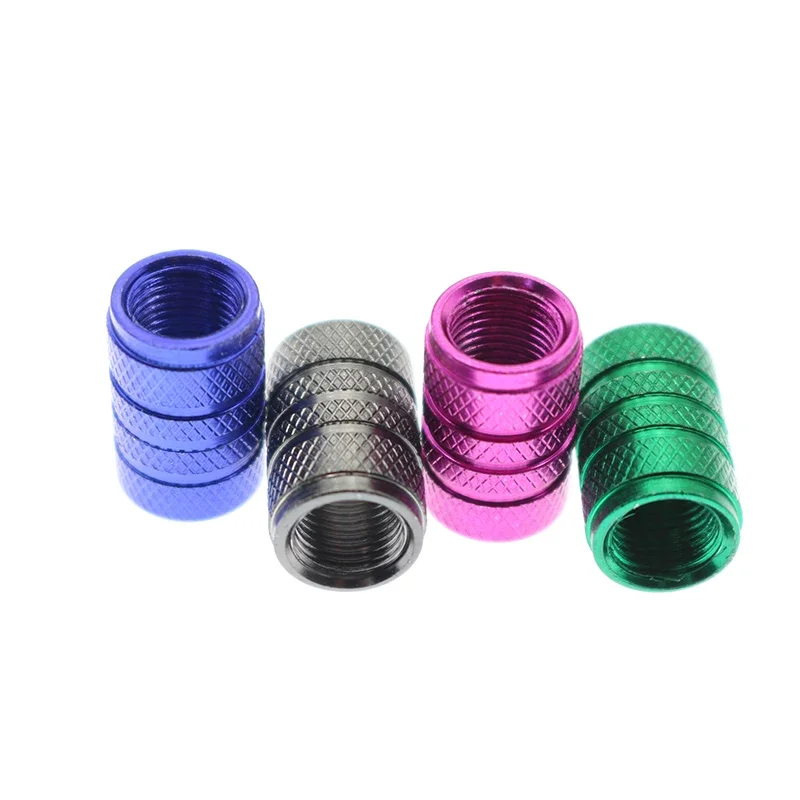 4PCS Car Tire Valve Stem Caps Knurled Tire Valve Caps Aluminum Wheel Stem Valve Caps Dustproof Wheel Tire Covers