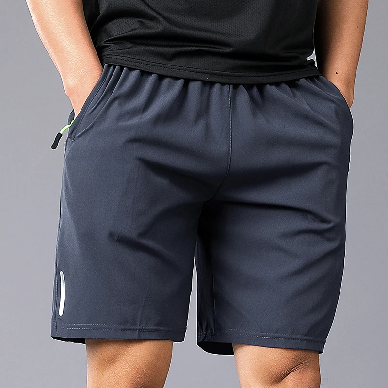 Summer Sports Shorts Men Sweatshorts Quick Dry Running Gym Beach Jogging Bottoms Men Fitness Training Pocket Zipper Shorts Pants