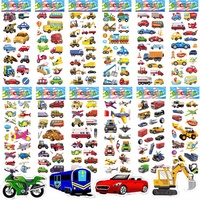 6/12pcs Vehicle Stickers Cars Fire Trucks Traffic Construction Buses Airplane Rocket and More 3D Puffy Stickers for Laptop JXB