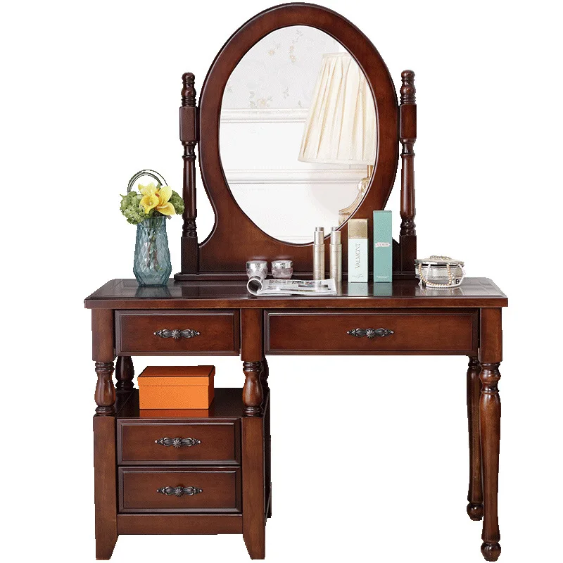 

American style, solid wood, dressing table, simple, light luxury, locker, retro small apartment, wooden makeup table