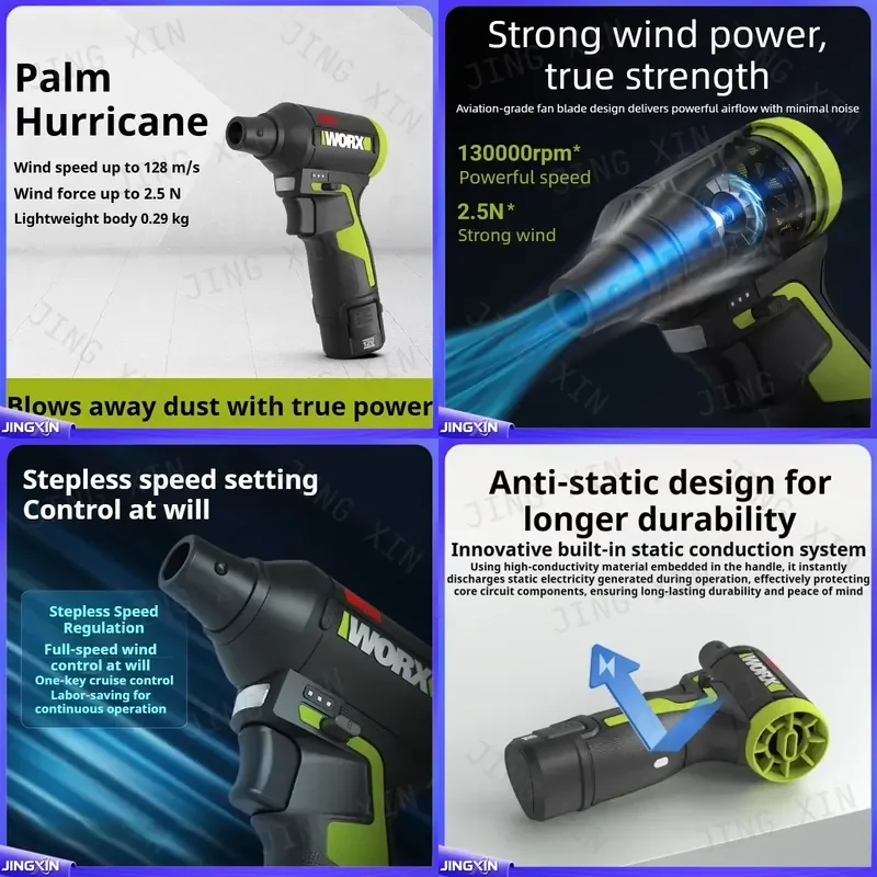 Custom for Portable Cordless Dust Blower Powerful Jet Fan Air Blower Lightweight Keyboard Car Interior Cleaning Tool