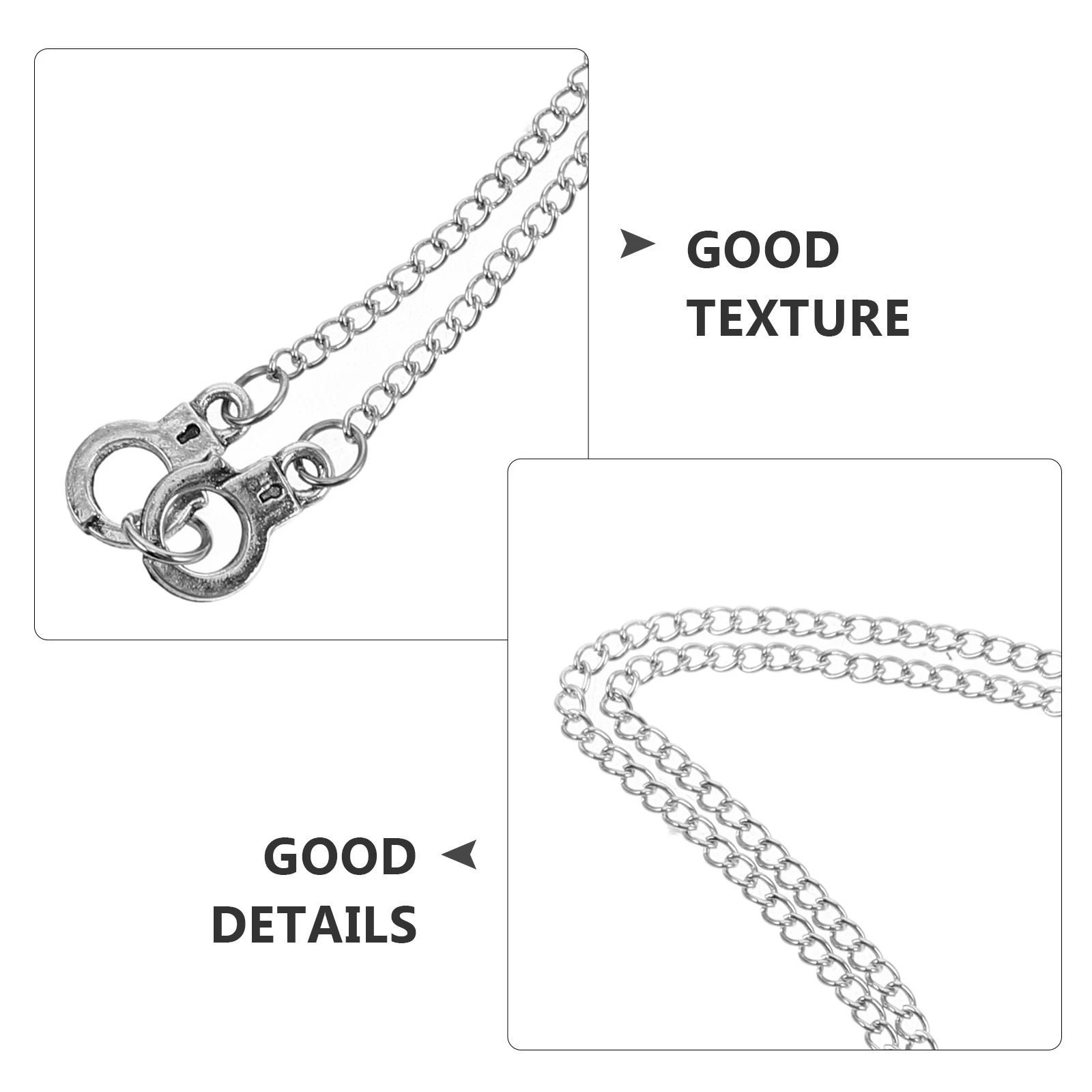 Naszyjnik kajdanki w stylu punk rock, łączony łańcuszek, retro vintage design, biżuteria na Halloween, gotycki choker.