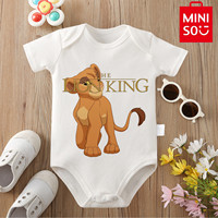 MINISO LionKing/Simba Print 100% Cotton Bodysuit Soft Baby Cloths Best Gift for Baby Onesie Jumpsuit for 0 To 12 Months Newborn