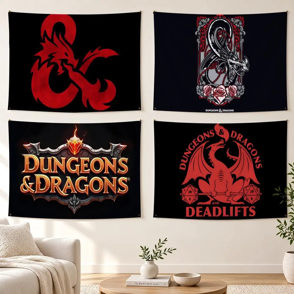 moive D-dungeons D-Dragons Game Flags Banner For Bedroom Outdoor Living Room Restaurant Bar Wall Decor Party