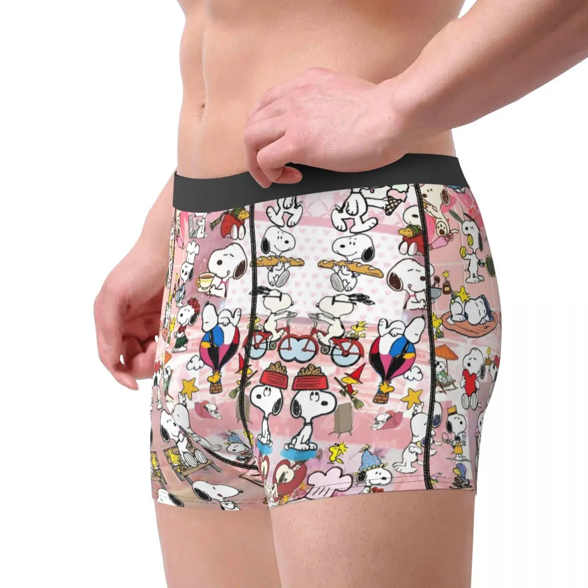 American Snoopy Dog Cute Underwear Breathable Underpants Printing Shorts Briefs For Man 3D Pouch Oversize Boxer Shorts